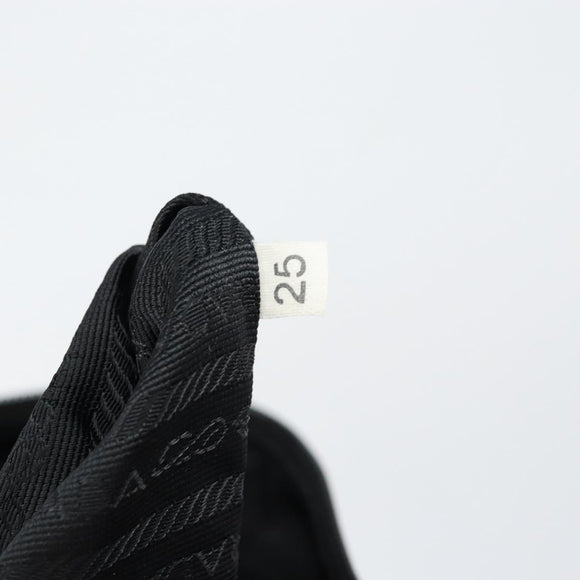 PRADA Tote Bag Nylon Black Silver Auth bs30018