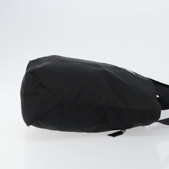 PRADA Tote Bag Nylon Black Silver Auth bs30018