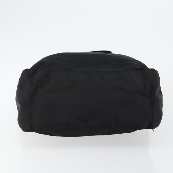 PRADA Tote Bag Nylon Black Silver Auth bs30018