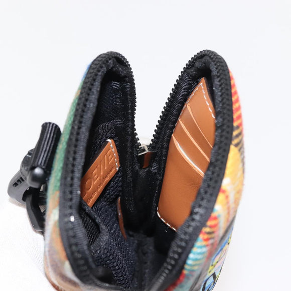 LOEWE Nature Shoulder Bag Canvas Multicolor Silver Auth bs30021