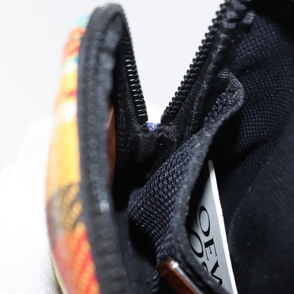 LOEWE Nature Shoulder Bag Canvas Multicolor Silver Auth bs30021