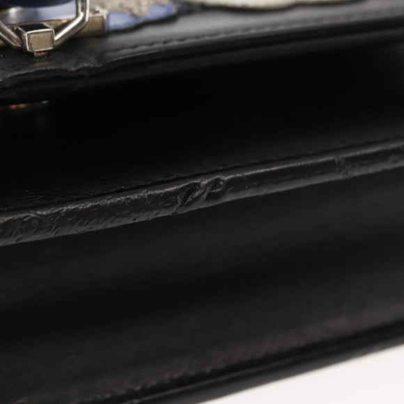 SAINT LAURENT Kate Tassel Chain Shoulder Bag Leather Black Silver Auth bs30026