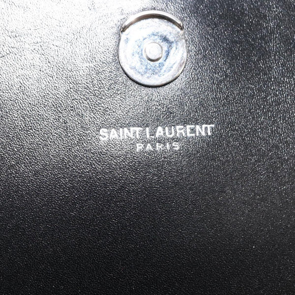 SAINT LAURENT Kate Tassel Chain Shoulder Bag Leather Black Silver Auth bs30026