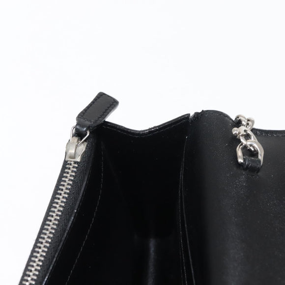 SAINT LAURENT Kate Tassel Chain Shoulder Bag Leather Black Silver Auth bs30026