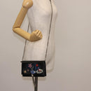 SAINT LAURENT Kate Tassel Chain Shoulder Bag Leather Black Silver Auth bs30026-26