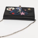 SAINT LAURENT Kate Tassel Chain Shoulder Bag Leather Black Silver Auth bs30026-6