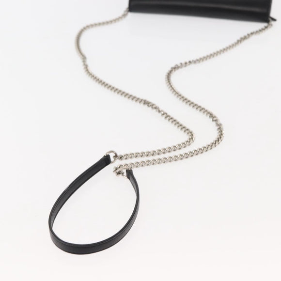 SAINT LAURENT Kate Tassel Chain Shoulder Bag Leather Black Silver Auth bs30026