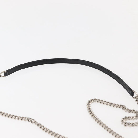 SAINT LAURENT Kate Tassel Chain Shoulder Bag Leather Black Silver Auth bs30026