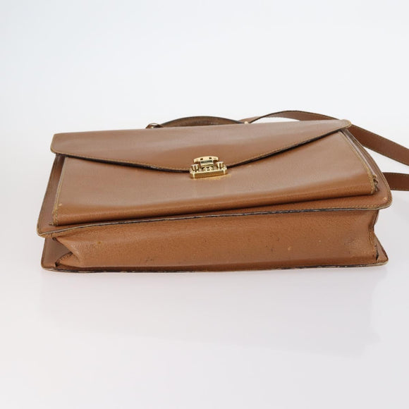 GUCCI Shoulder Bag Leather Enamel 5Set Brown Black Auth bs30027