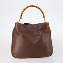 GUCCI Shoulder Bag Leather Enamel 5Set Brown Black Auth bs30027-2