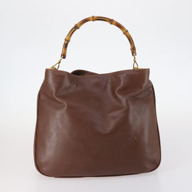 GUCCI Shoulder Bag Leather Enamel 5Set Brown Black Auth bs30027 - 0