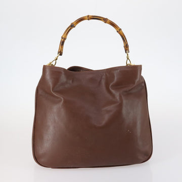 GUCCI Shoulder Bag Leather Enamel 5Set Brown Black Auth bs30027 - 0