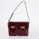 GUCCI Shoulder Bag Leather Enamel 5Set Brown Black Auth bs30027-22