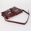 GUCCI Shoulder Bag Leather Enamel 5Set Brown Black Auth bs30027-24