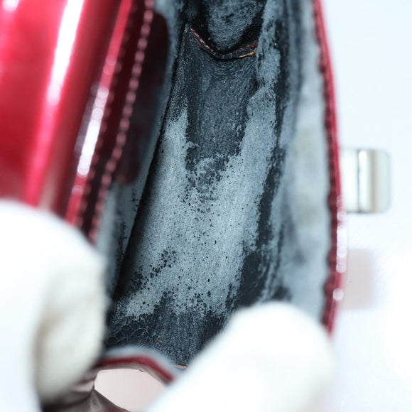 GUCCI Shoulder Bag Leather Enamel 5Set Brown Black Auth bs30027