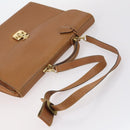 GUCCI Shoulder Bag Leather Enamel 5Set Brown Black Auth bs30027-9