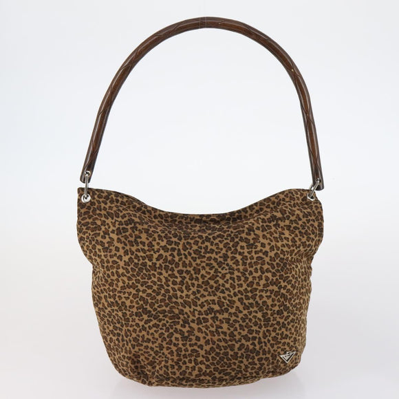 BOTTEGA VENETA Shoulder Bag Nylon 6 Set Brown Black beige Auth bs30029