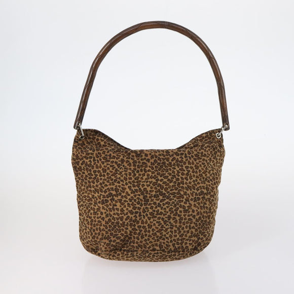 BOTTEGA VENETA Shoulder Bag Nylon 6 Set Brown Black beige Auth bs30029