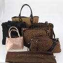 BOTTEGA VENETA Shoulder Bag Nylon 6 Set Brown Black beige Auth bs30029-32