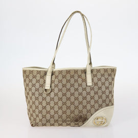 GUCCI GG Supreme Tote Bag PVC Canvas 3Set Beige Gold Auth bs30030 - 0