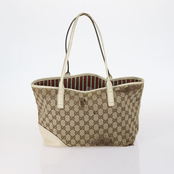 GUCCI GG Supreme Tote Bag PVC Canvas 3Set Beige Gold Auth bs30030