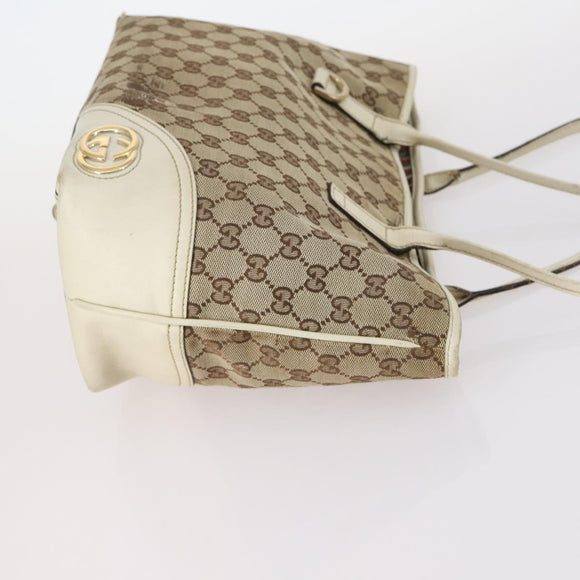 GUCCI GG Supreme Tote Bag PVC Canvas 3Set Beige Gold Auth bs30030