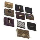 GUCCI GG Canvas Wallet Leather 10 Set Beige Black Auth bs30034-1
