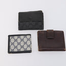 GUCCI GG Canvas Wallet Leather 10 Set Beige Black Auth bs30034-11