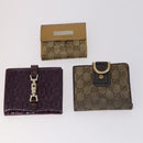GUCCI GG Canvas Wallet Leather 10 Set Beige Black Auth bs30034-2