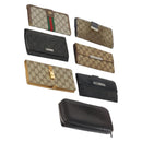 GUCCI GG Supreme Canvas Wallet PVC 7 Set Beige Black Auth bs30035-1