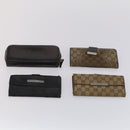 GUCCI GG Supreme Canvas Wallet PVC 7 Set Beige Black Auth bs30035-11