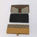 GUCCI GG Supreme Canvas Wallet PVC 7 Set Beige Black Auth bs30035-3