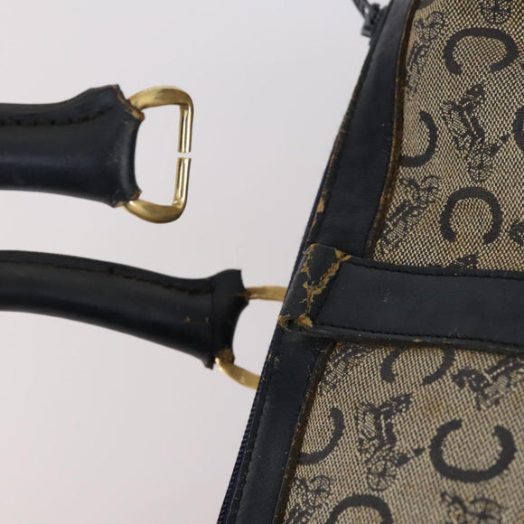 CELINE Macadam Canvas Hand Bag PVC Canvas 6 Set Beige Navy black Auth bs30037