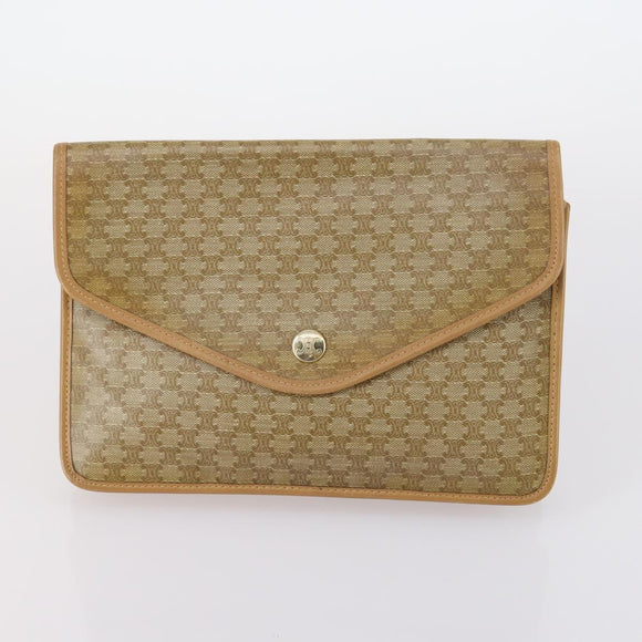 CELINE Macadam Canvas Hand Bag PVC Canvas 6 Set Beige Navy black Auth bs30037