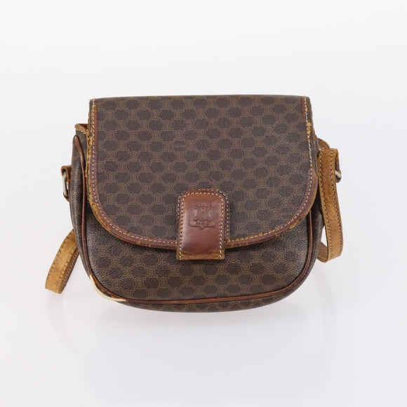 CELINE Macadam Canvas Hand Bag PVC Canvas 6 Set Beige Navy black Auth bs30037