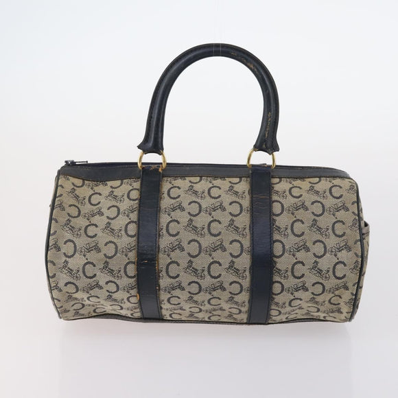 CELINE Macadam Canvas Hand Bag PVC Canvas 6 Set Beige Navy black Auth bs30037