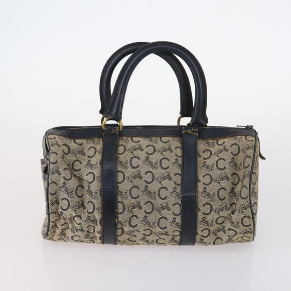 CELINE Macadam Canvas Hand Bag PVC Canvas 6 Set Beige Navy black Auth bs30037