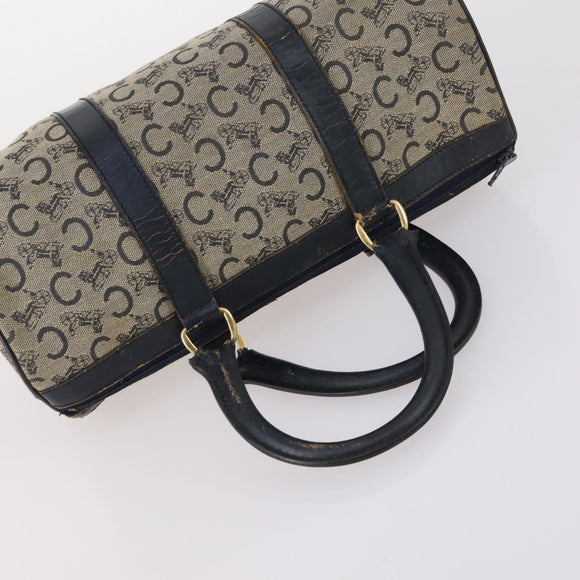 CELINE Macadam Canvas Hand Bag PVC Canvas 6 Set Beige Navy black Auth bs30037