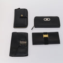 Salvatore Ferragamo Gancini Wallet Leather 11 pieces Black Yellow Auth bs30038-13