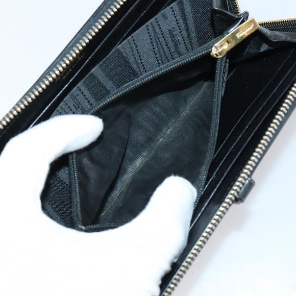 Salvatore Ferragamo Gancini Wallet Leather 11 pieces Black Yellow Auth bs30038