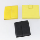 Salvatore Ferragamo Gancini Wallet Leather 11 pieces Black Yellow Auth bs30038-3
