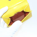 Salvatore Ferragamo Gancini Wallet Leather 11 pieces Black Yellow Auth bs30038-5