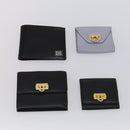 Salvatore Ferragamo Gancini Wallet Leather 11 pieces Black Yellow Auth bs30038-7