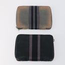 HERMES Wallet Leather Canvas 7 Set Beige Black Brown Auth bs30039-2