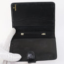 CHANEL Wallet Leather 6 Set Black Blue CC Auth bs30040-12