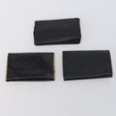 CHANEL Wallet Leather 6 Set Black Blue CC Auth bs30040-3