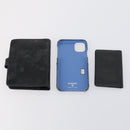 CHANEL Wallet Leather 6 Set Black Blue CC Auth bs30040-8