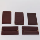 CARTIER Must Line Wallet Leather 13 Set Bordeaux Auth bs30041-14