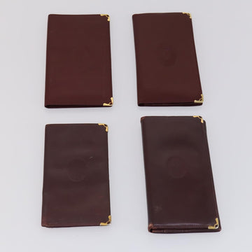 CARTIER Must Line Wallet Leather 13 Set Bordeaux Auth bs30041 - 0