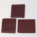 CARTIER Wallet Leather 10set Bordeaux Black Auth bs30042-11